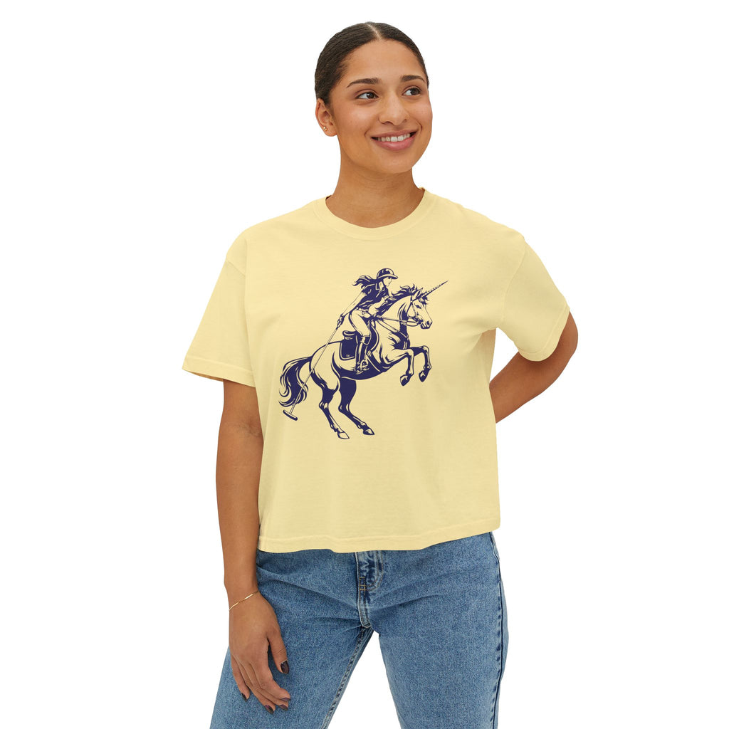 Unicorn Polo Boxy Tee