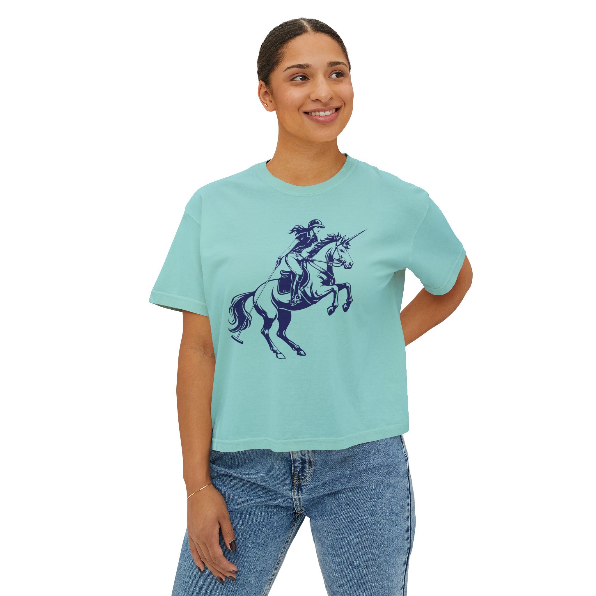 Unicorn Polo Boxy Tee